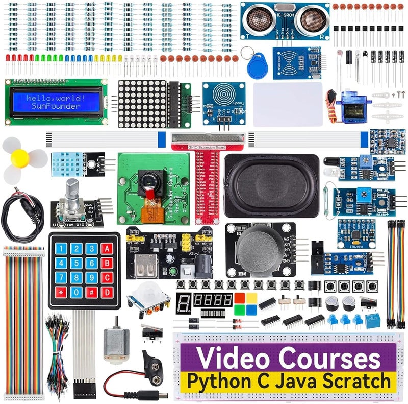 SunFounder Raphael Ultimate Starter Kit for Raspberry Pi 5 4 B 3B B+ 400, Zero 2 W, RoHS Compliant, Python, C Java, Online Tutorials & Video Courses for Beginners (Raspberry PI NOT Included) - Image 1